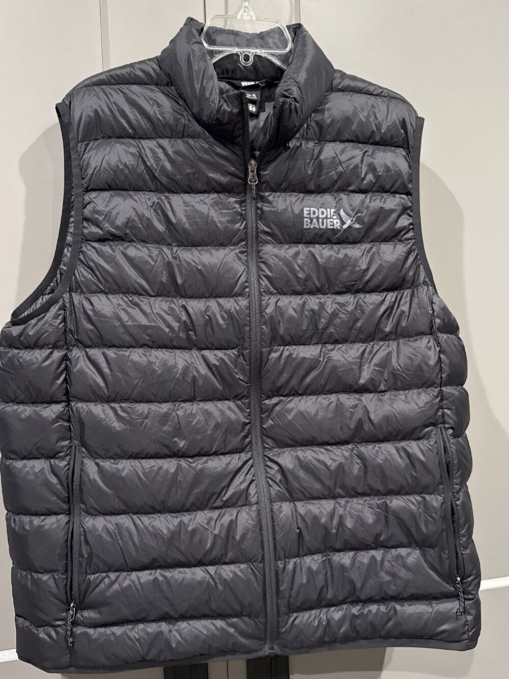 Eddie Bauer CirrusLite 650 Down Puffer Vest Men XL Black Water-Repellent Zip Up